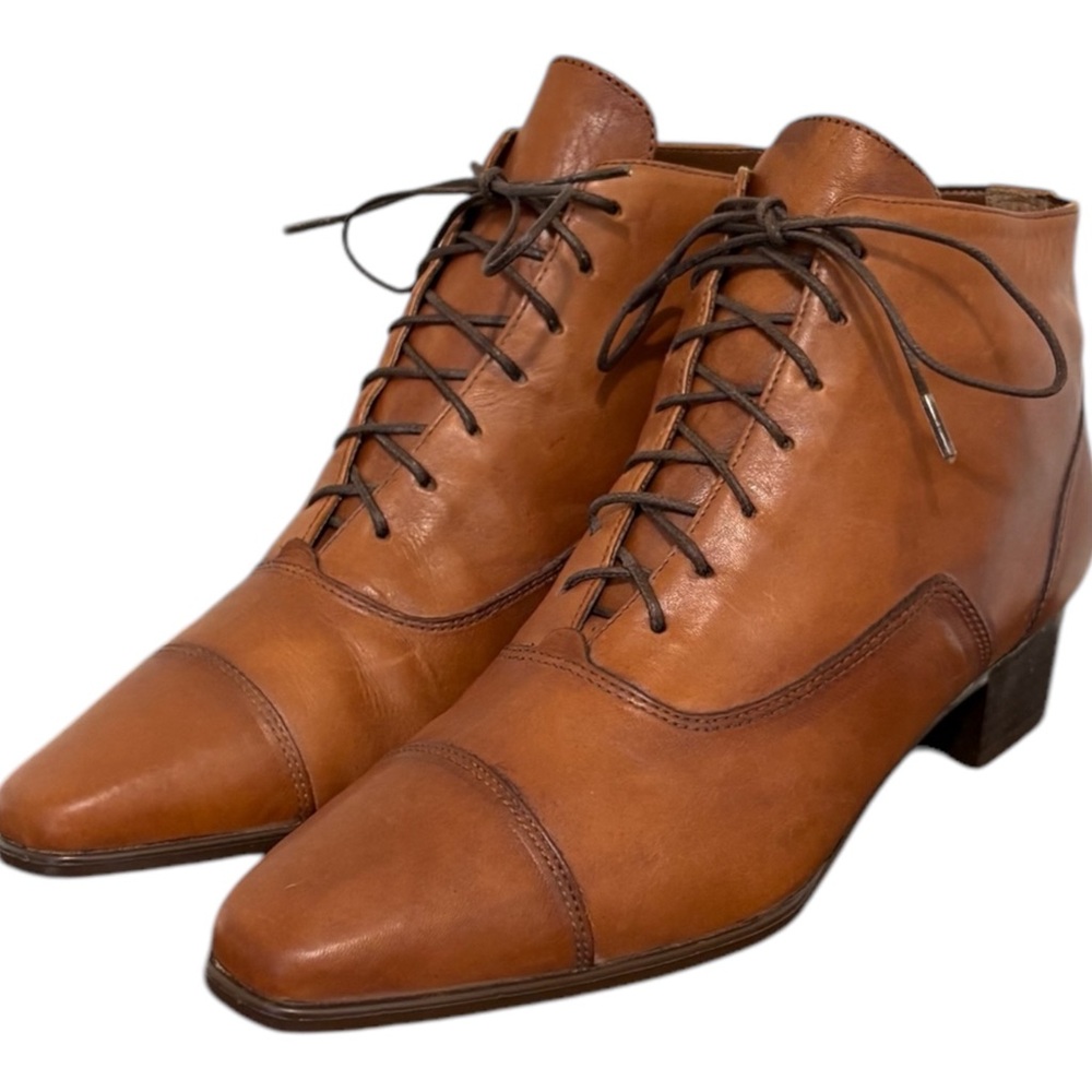 Elegant Brown Leather Women Ankle Boots
